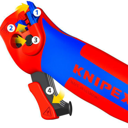 KNIPEX Abmantelungsmesser 16 50 145 SB, Gesamtlänge 146 mm, mit Hakenklinge