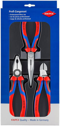 KNIPEX Zangensatz Montage-Paket 3-teilig im Kunststoff-Tiefziehteil – 810 g, 3-teiliger für Montagearbeiten
