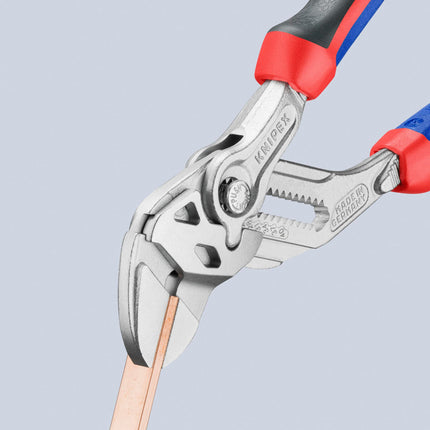 KNIPEX Zangenschlüssel 180 mm, Spannweite 40 mm, verchromt, mit Mehrkomponenten-Hülle – DIN ISO 5743