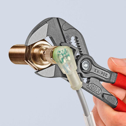 Zangenschlüssel 250 mm, schwarz atramentiert, Kunststoffüberzug, Spannweite 52 mm – KNIPEX