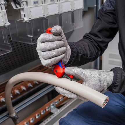 KNIPEX Abmantelungsmesser 16 50 145 SB, Gesamtlänge 146 mm, mit Hakenklinge