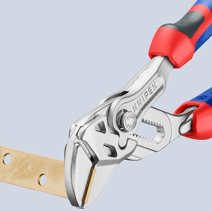 Zangenschlüssel 250 mm, Spannweite 52 mm, verchromt, Mehrkomponenten-Hüllen – KNIPEX