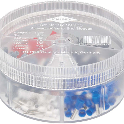 KNIPEX Aderendhülsenbox 400-tlg. 0,5-2,5 mm², Kunststoffbox, 97 99 906