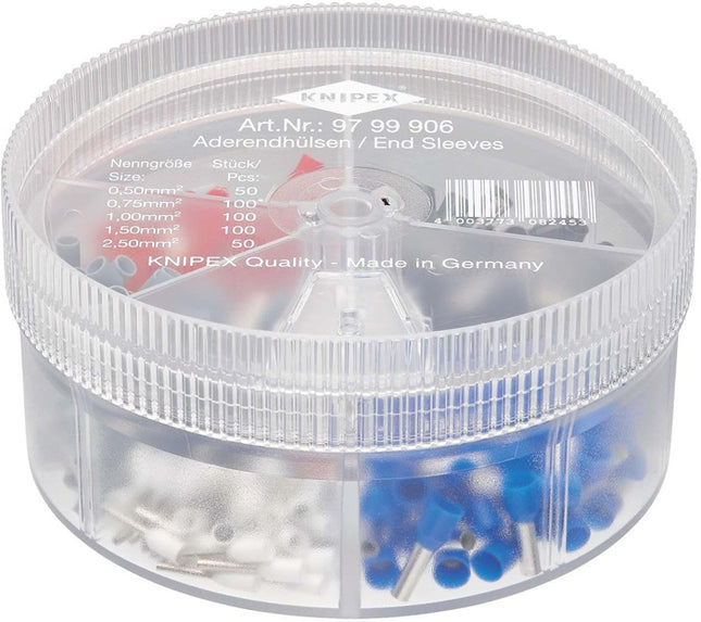 Aderendhülsenbox 100-tlg.4,0-16,00mm² Ku.-Box KNIPEX – Inhalt 100-teilig, Länge 95 mm, Breite 95 mm