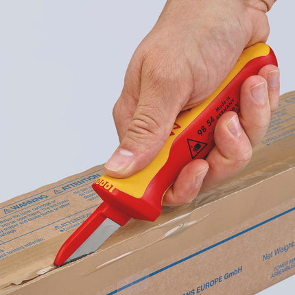 KNIPEX Kabelmesser 98 54 190 mm Gesamtlänge VDE-isoliert bis 1000 V Mehrkomponentengriff – 68 g, Marke