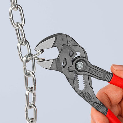 Zangenschlüssel 250 mm, schwarz atramentiert, Kunststoffüberzug, Spannweite 52 mm – KNIPEX