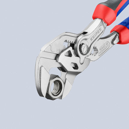 KNIPEX Zangenschlüssel 180 mm, Spannweite 40 mm, verchromt, mit Mehrkomponenten-Hülle – DIN ISO 5743