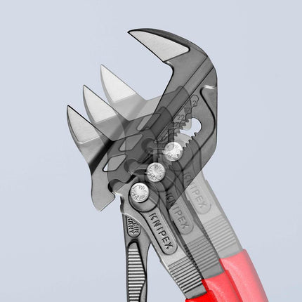 Zangenschlüssel 250 mm, schwarz atramentiert, Kunststoffüberzug, Spannweite 52 mm – KNIPEX