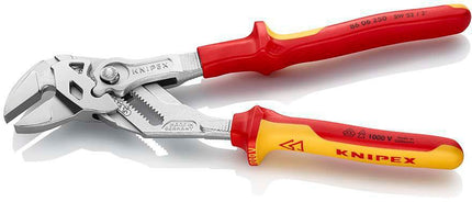 KNIPEX Zangenschlüssel 250 mm Spannweite 46 mm verchromt VDE-isoliert – Arbeiten direkt auf Chrom möglich
