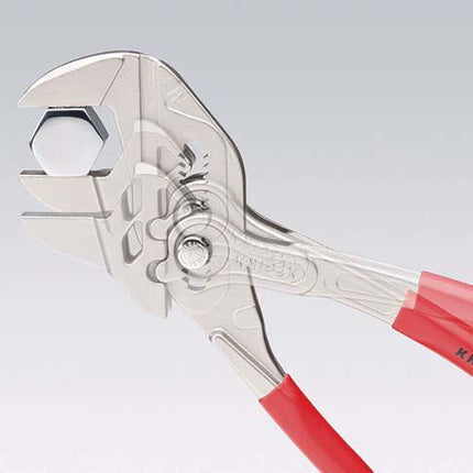 KNIPEX Zangenschlüssel 400 mm, Spannweite 85 mm, verchromt, Kunststoffüberzug – DIN ISO 5743