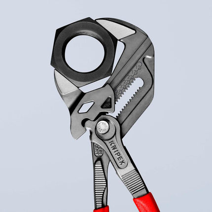 Zangenschlüssel 250 mm, schwarz atramentiert, Kunststoffüberzug, Spannweite 52 mm – KNIPEX