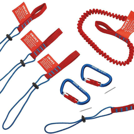 KNIPEX Sicherungssystem-Set 6-teilig – Werkzeugschutz vor Herunterfallen