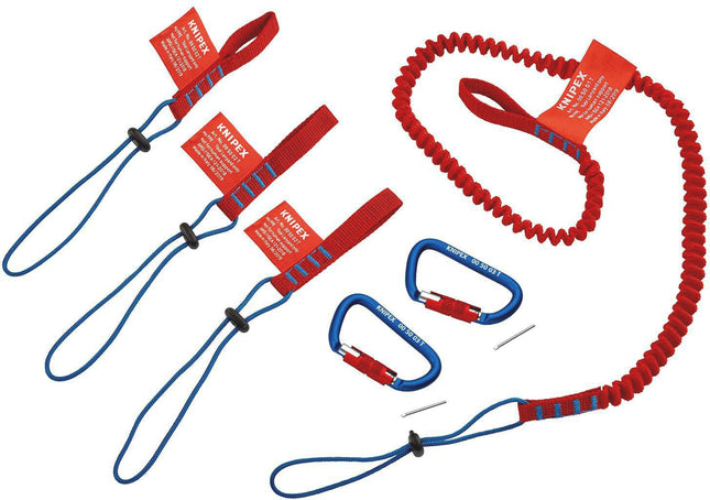 KNIPEX Sicherungssystem-Set 6-teilig – Werkzeugschutz vor Herunterfallen
