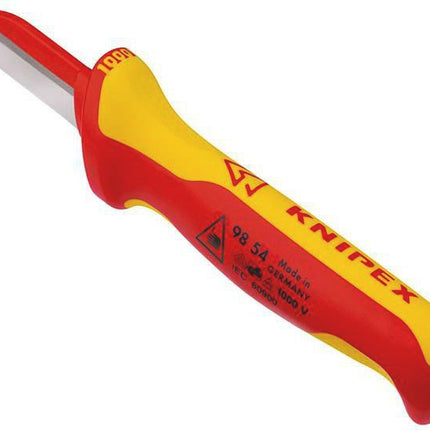 KNIPEX Kabelmesser 98 54 190 mm Gesamtlänge VDE-isoliert bis 1000 V Mehrkomponentengriff – 68 g, Marke