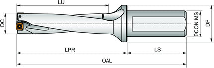 Wendeplattenbohrer 4xD 804D-56-224-S40, Ø 56 mm, Schaft Ø 40 mm – PRAMET