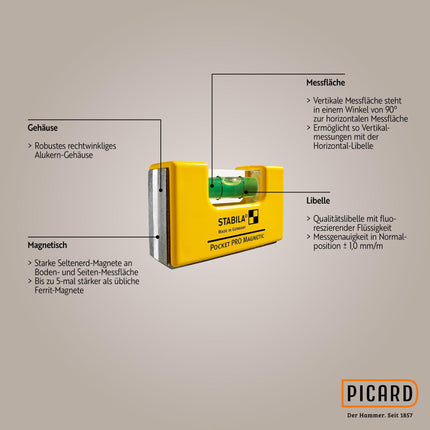 Picard Latthammer 70080 DIN 7239, 600g, mit Magnet, geraut, Chrom-Molybdän-Rohr