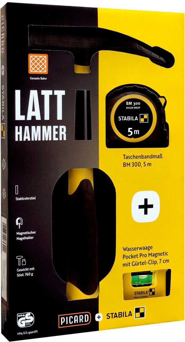 Picard Latthammer 70080 DIN 7239, 600g, mit Magnet, geraut, Chrom-Molybdän-Rohr