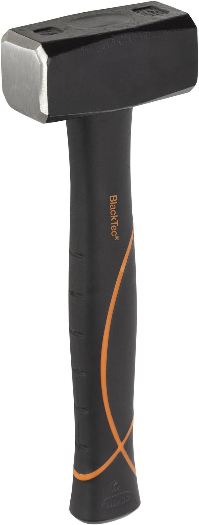 PICARD Fäustel BlackTec 1000g mit 3K-Kunststoff-Stiel, DIN 6475 – 1000 g, Bahn geschliffen, Kanten sauber gebrochen