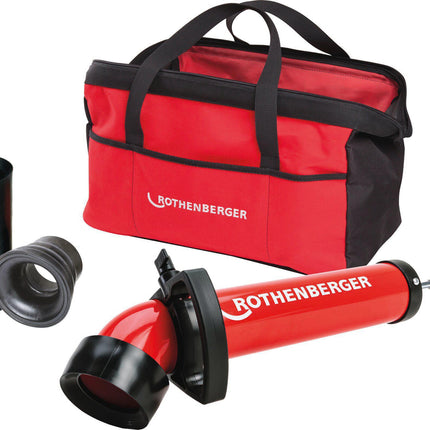 ROTHENBERGER ROPUMP SUPER PLUS Saug-Druckreiniger Set mit 3 Adaptern – Einfache Handhabung durch verstellbaren Handgriff