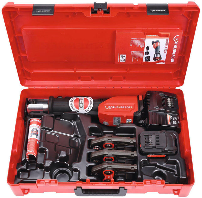 Rothenberger – ROMAX 4000 Basic Set Akku-Pressmaschine 18 V 4 Ah mit Pressbacken TH 16, 20, 26 mm
