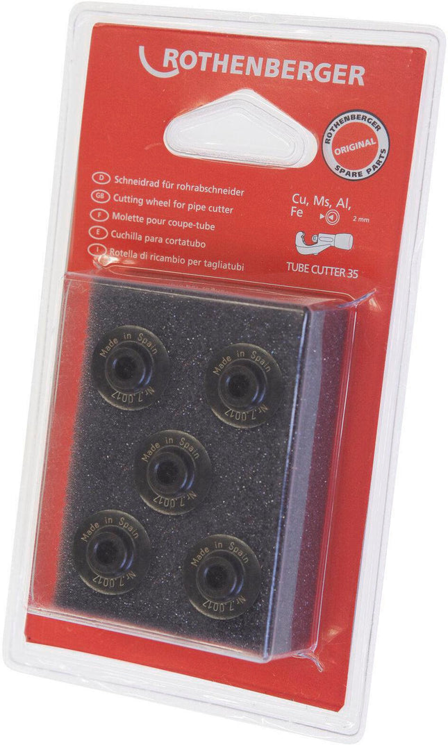 ROTHENBERGER Ersatzschneidrad Ø 18 5 mm hochlegiertem gehärtetem Stahl 5 Stück pro Karte – gehärtet