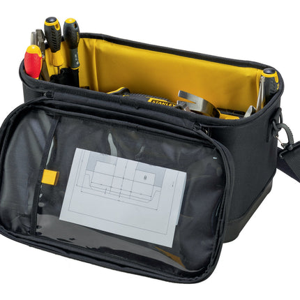 STANLEY Werkzeugtasche 1-96-193 – Nylon, 447x262x251 mm, schwarz – Verstellbarer Schultergurt für komfortablen Transport