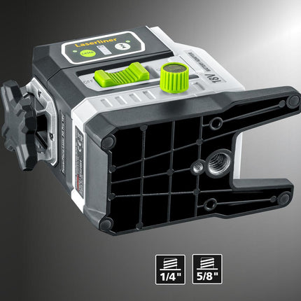 LASERLINER Kreuzlinienlaser PowerPlane-Laser 3G Multi-18V – grüne Laserlinien, ±0,2 mm/m, Laserklasse 2