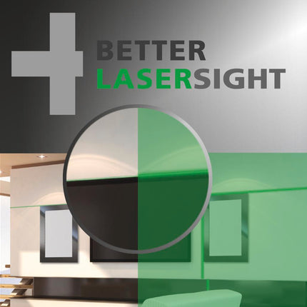 Kreuzlinienlaser PocketPlane-Laser 3G, grünes Laserkreuz, 360 -Linien, inkl. Stativ und Halterung – LASERLINER
