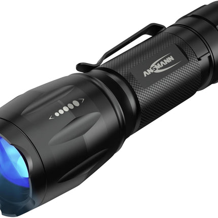ANSMANN LED-Taschenlampe Action 400 UV, 90/24 Lumen, 3x AAA, schwarz