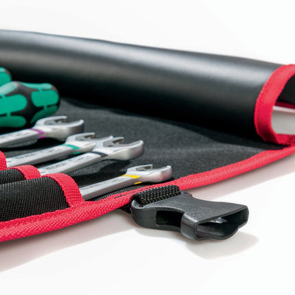PARAT Werkzeugrolltasche Nylon schwarz/rot, 8 Fächer, 410x330 mm – für geordnete Aufbewahrung, Strapazierfähiges