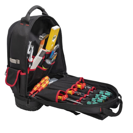PARAT Werkzeugrucksack 5990830991 - Nylon schwarz/rot, 440 mm hoch – 2,16 kg, Hochwertiges Nylonmaterial