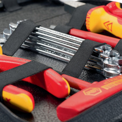 PARAT Werkzeugmappe aus Industrieleder, B232xT50xH270 mm, schwarz – Umlaufender Reißverschluss für sicheren Verschluss