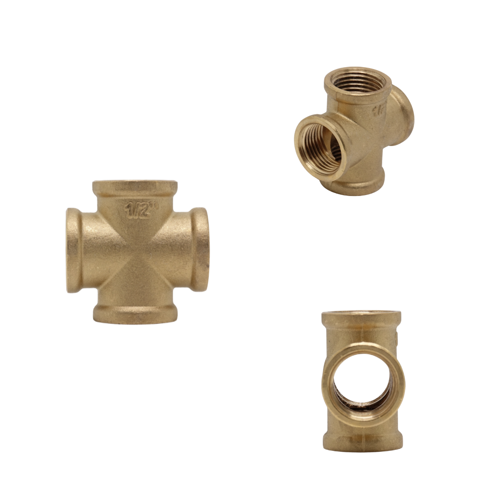 Temperguss Kreuzstück, 4x Innengewinde 1/2", 1970