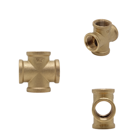 Temperguss Kreuzstück, 4x Innengewinde 1/2", 1970