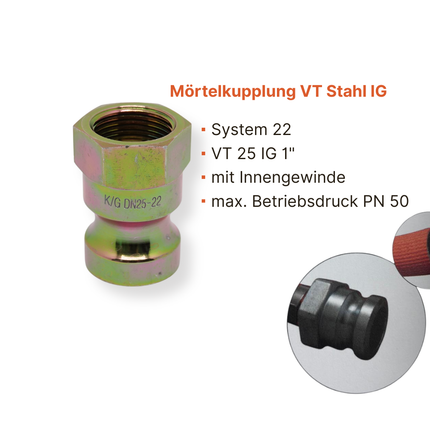 Kupplung VT 25mm und 35mm 1" IG