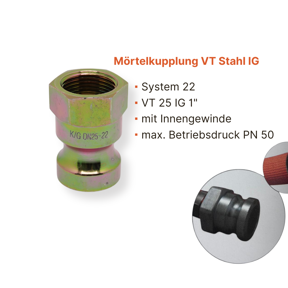Kupplung VT 25mm und 35mm 1" IG