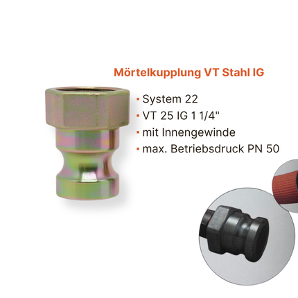 Kupplung VT 25mm und 35mm 1" IG