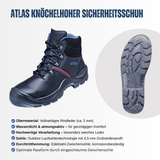 Atlas knöchelhoher Sicherheitsschuh ANATOMIC BAU 500 S3,