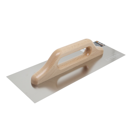 Schweizer Traufel Rostfreie Glättekelle mit Holzgriff, 130 x 380 mm