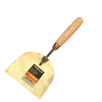 Rostfreie Stukkateurspachtel mit Holzgriff