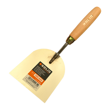 Rostfreie Stukkateurspachtel mit Holzgriff