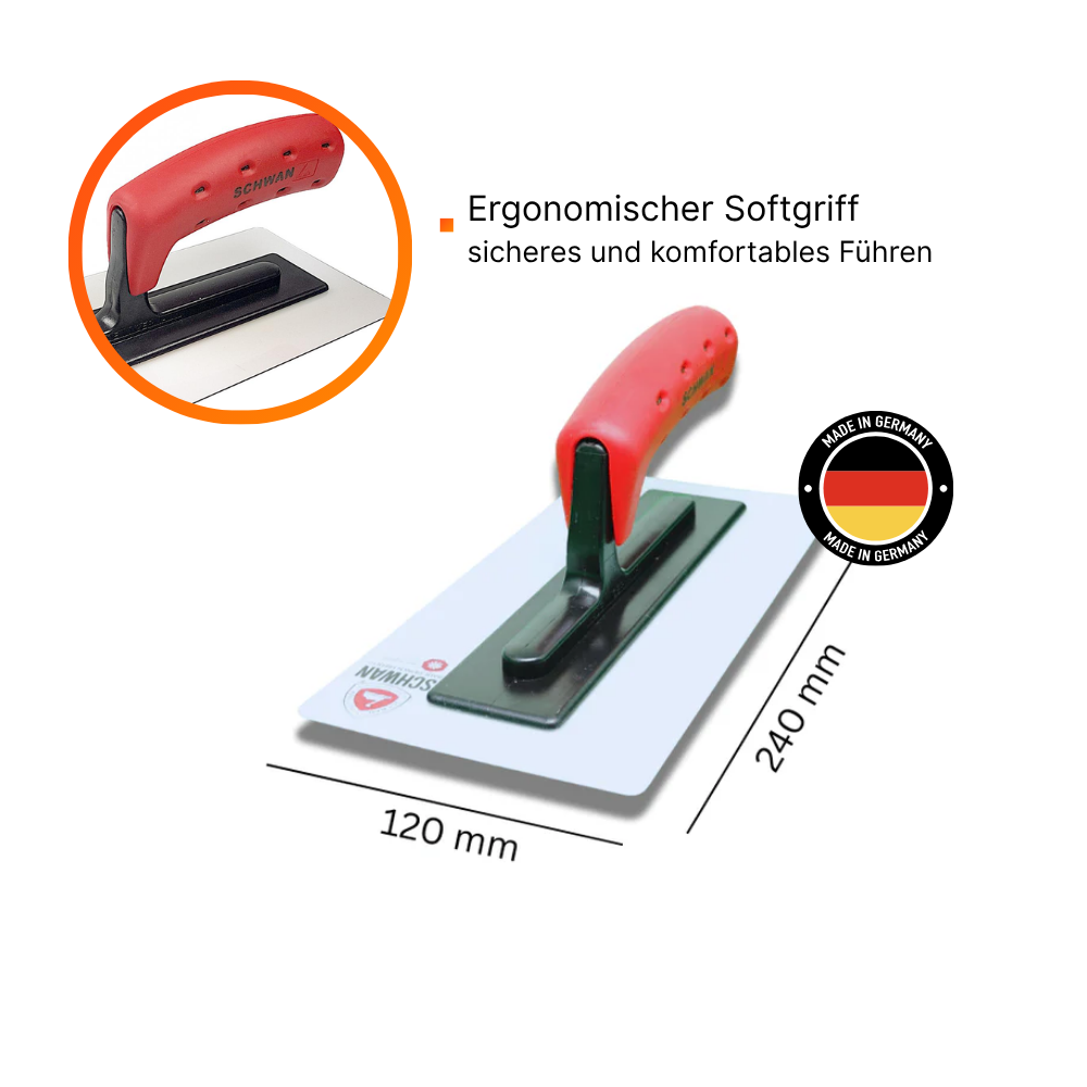 Kunststoff Glättekelle rund 240x120 mm Flexibel & mit Softgriff