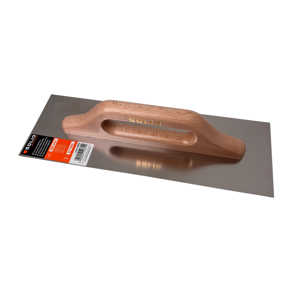 Schweizer Traufel Glättekelle, Holzgriff, rostfrei (0,7mm)