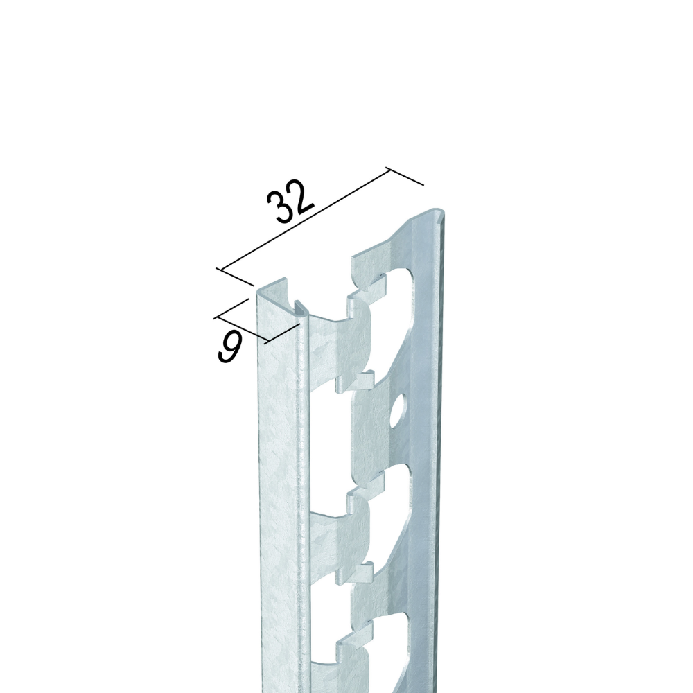 Profilé de finition pour enduit intérieur (9 mm)