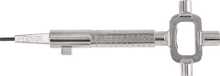 Bautenschlüssel Universal inkl. Mitnehmer für PZ-Schlösser Stahl matt vernickelt TECWERK