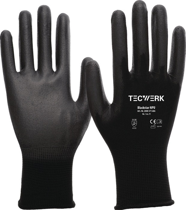 Handschuhe Blackstar NPU schwarz EN 388 PSA-Kategorie II VPE 12 paar