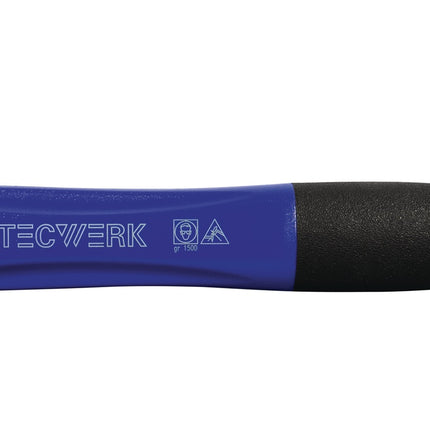 TECWERK Schlosserhammer 1000g, 360mm Stiel, 3-Komponentenstiel mit Stahlschutzhülse, DIN 1041