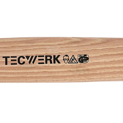 TECWERK Fäustel 1000g mit Hickorystiel, DIN 6475 – 1000 g, Gesenkgeschmiedet, Bahnen gehärtet und angelassen
