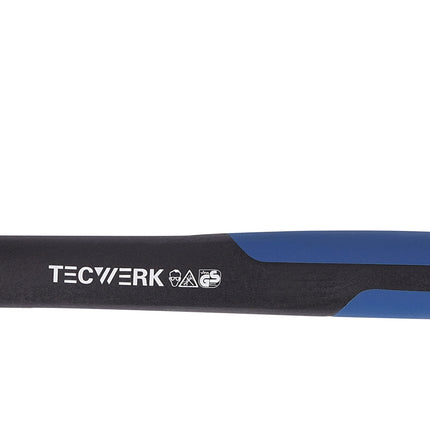 Latthammer 600 g mit Magnet, geraut, schwarz lackiert, Mehrkomponenten-Nylonstiel – TECWERK