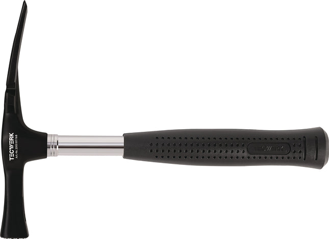 Maurerhammer 600 g, Berliner Form, Stahlrohr-Stiel mit Stiftsicherung – TECWERK